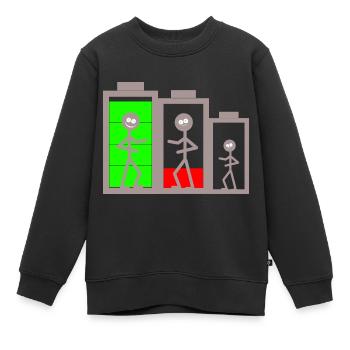 Batteri Energie Akku Power Batterien - Kinder Premium Organic Sweatshirt - Schwarz - Vorne - AI Model Kid Female (0cm)