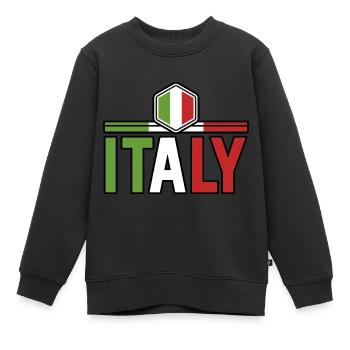Italie Italien Italien Italie - Sweat Premium enfant bio - noir - Devant - AI Model Kid Female (0cm)