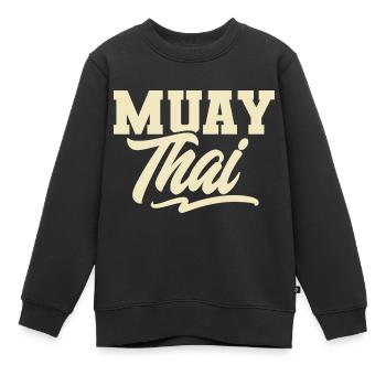 Muay Thai - Kinder Premium Organic Sweatshirt - Schwarz - Vorne - AI Model Kid Female (0cm)