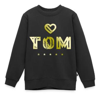 Tom Herz - Kinder Premium Organic Sweatshirt - Schwarz - Vorne - AI Model Kid Female (0cm)