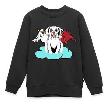 Himmlischer Satan Hund Höllen Hund Teufel Engel - Kinder Premium Organic Sweatshirt - Schwarz - Vorne - AI Model Kid Female (0cm)