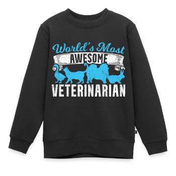 Weltbester Tierarzt - Kinder Premium Organic Sweatshirt - Schwarz - Vorne - AI Model Kid Female (0cm)