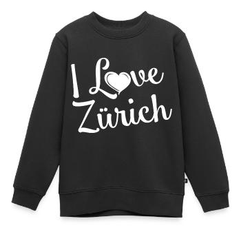 I Love Zürich - Kinder Premium Organic Sweatshirt - Schwarz - Vorne - AI Model Kid Female (0cm)