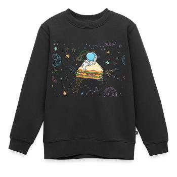 Astronaute Sandwich Love Astronomy Sandwich - Sweat Premium enfant bio - noir - Devant - AI Model Kid Female (0cm)