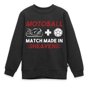 Motoball Match Heaven Motorradfahrer Motorrad - Kinder Premium Organic Sweatshirt - Schwarz - Vorne - AI Model Kid Female (0cm)