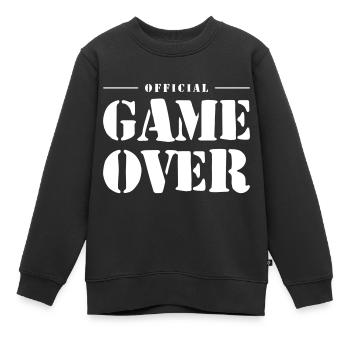 Game Over Slogan - Sweat Premium enfant bio - noir - Devant - AI Model Kid Female (0cm)
