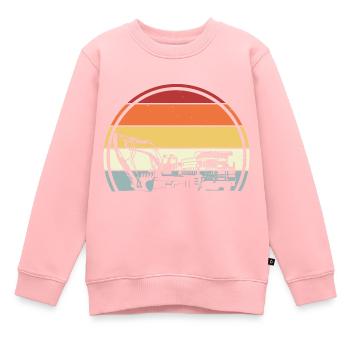 Bagger Baustelle - Kinder Premium Organic Sweatshirt - Rosa - Vorne - AI Model Kid Female (0cm)