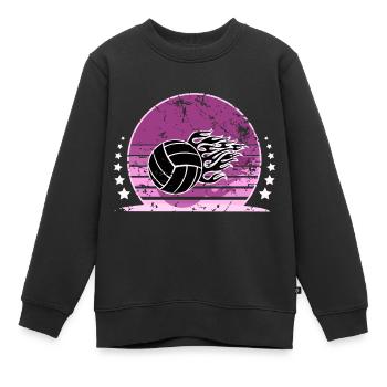 Volley-ball - Sweat Premium enfant bio - noir - Devant - AI Model Kid Female (0cm)
