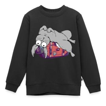 Hase Koffer Reise Reisen Urlaub Urlaubsreif Hasen - Kinder Premium Organic Sweatshirt - Schwarz - Vorne - AI Model Kid Female (0cm)