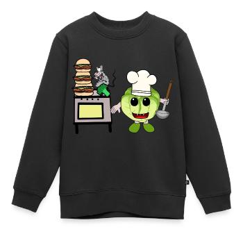 chou cuisinier cuisiniers cuisinier cuisinier hôte cuisine - Sweat Premium enfant bio - noir - Devant - AI Model Kid Female (0cm)
