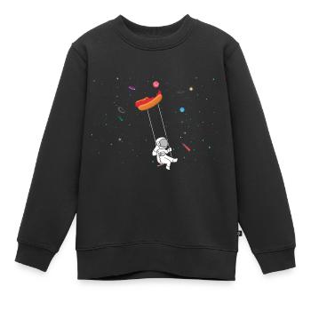 Astronaute Hot Dog Love Astronomie Hot Dog - Sweat Premium enfant bio - noir - Devant - AI Model Kid Female (0cm)