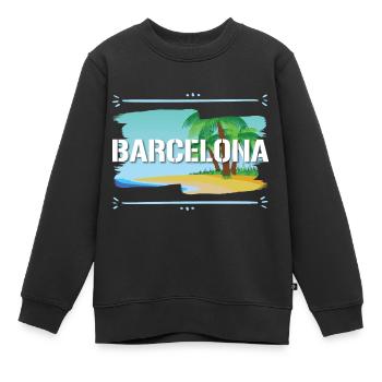 Barcelona - Kinder Premium Organic Sweatshirt - Schwarz - Vorne - AI Model Kid Female (0cm)