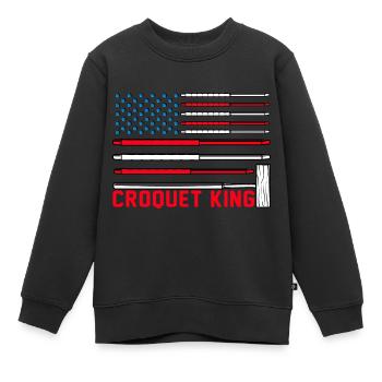 Croquet King - Kinder Premium Organic Sweatshirt - Schwarz - Vorne - AI Model Kid Female (0cm)