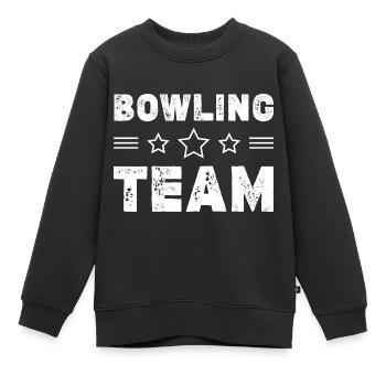 Équipe de bowling - Sweat Premium enfant bio - noir - Devant - AI Model Kid Female (0cm)