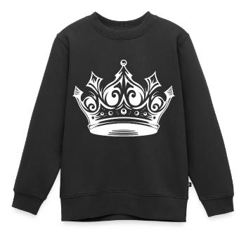 Couronne royale de Krone - Sweat Premium enfant bio - noir - Devant - AI Model Kid Female (0cm)