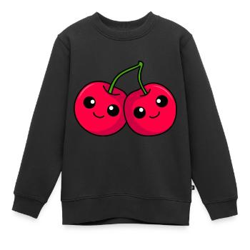 Bande dessinée Cherry - Sweat Premium enfant bio - noir - Devant - AI Model Kid Female (0cm)