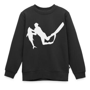 Speerfischen Tauchen Freediving Fischer Apnoe - Kinder Premium Organic Sweatshirt - Schwarz - Vorne - AI Model Kid Female (0cm)