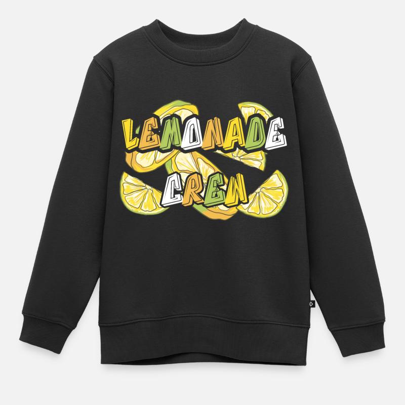 Zitronenlimonade Zitronen Limonade Lemonade Crew - Kinder Premium Organic Sweatshirt - Schwarz