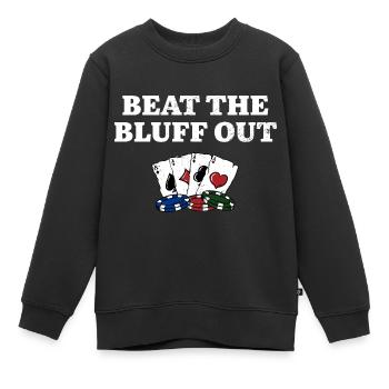Battez le Bluff Out Gambler Poker Gambling Poker - Sweat Premium enfant bio - noir - Devant - AI Model Kid Female (0cm)
