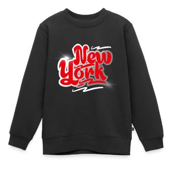 New York - Kinder Premium Organic Sweatshirt - Schwarz - Vorne - AI Model Kid Female (0cm)