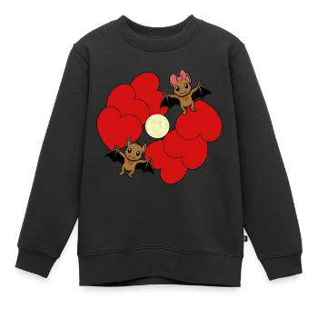 Chauve-souris Saint Valentin Dark Fantasy Enfants Amour - Sweat Premium enfant bio - noir - Devant - AI Model Kid Female (0cm)