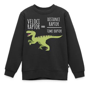 Velociraptor - Physique - Sweat Premium enfant bio - noir - Devant - AI Model Kid Female (0cm)