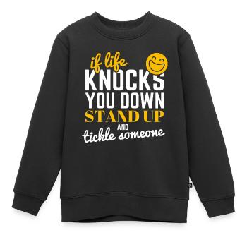 Chatouilles tickle amusant amusant rire drôle amusant fun - Sweat Premium enfant bio - noir - Devant - AI Model Kid Female (0cm)