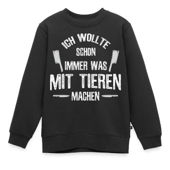 Metzger - Kinder Premium Organic Sweatshirt - Schwarz - Vorne - AI Model Kid Female (0cm)