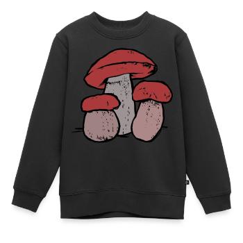 Famille Champignon Forêt Habitant Nature Ecologie Forêt - Sweat Premium enfant bio - noir - Devant - AI Model Kid Female (0cm)