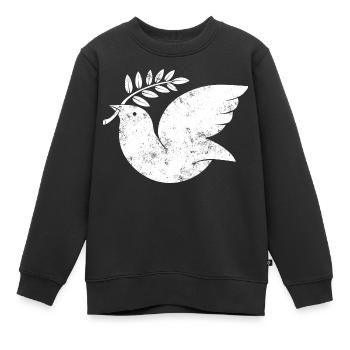 Friedenstaube - Kinder Premium Organic Sweatshirt - Schwarz - Vorne - AI Model Kid Female (0cm)