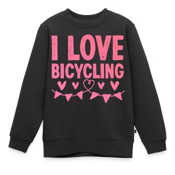 Ich Liebe Fahrradfahren - Kinder Premium Organic Sweatshirt - Schwarz - Vorne - AI Model Kid Female (0cm)