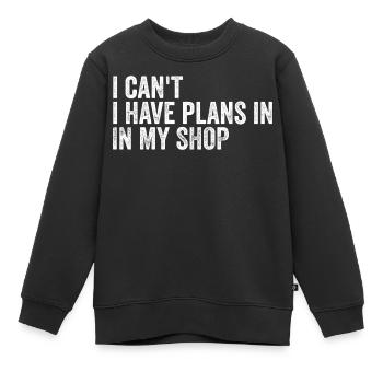 Ich kann nicht, ich habe Pläne im Shop - Kinder Premium Organic Sweatshirt - Schwarz - Vorne - AI Model Kid Female (0cm)