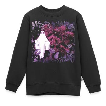 flore, botanique, fantôme, nature, , occulte, nature - Sweat Premium enfant bio - noir - Devant - AI Model Kid Female (0cm)