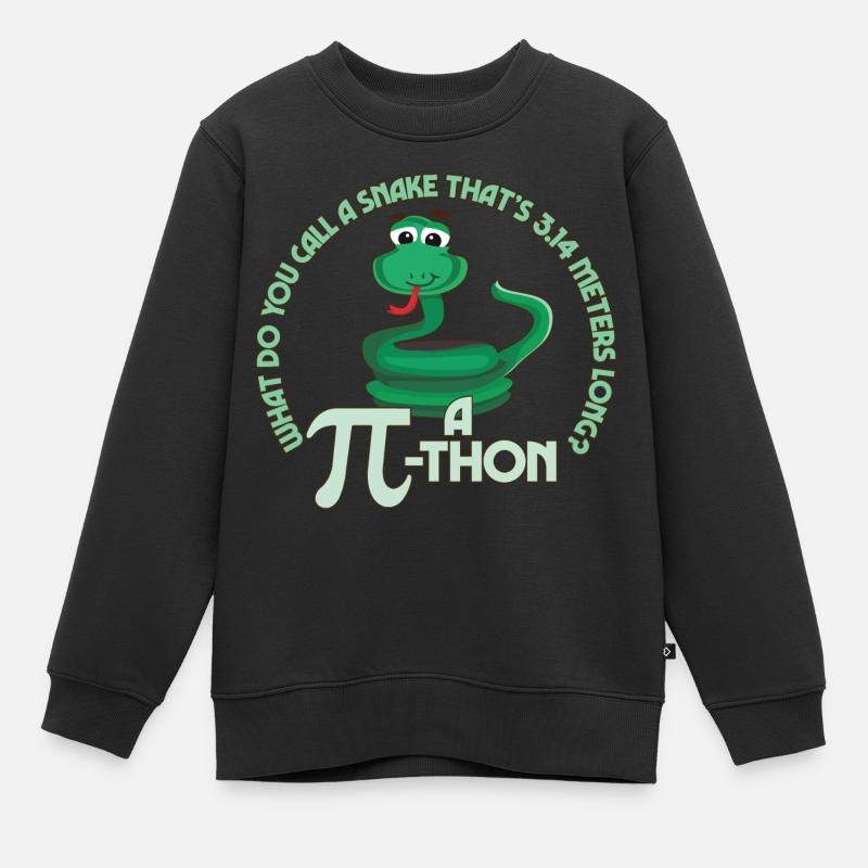 Math Pun Pi-thon Drôle Serpent Mathématiques Meme - Sweat Premium enfant bio - noir