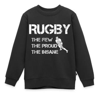 Rugby Rugby - Kinder Premium Organic Sweatshirt - Schwarz - Vorne - AI Model Kid Female (0cm)