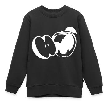 Apfel icon vitamine - Kinder Premium Organic Sweatshirt - Schwarz - Vorne - AI Model Kid Female (0cm)