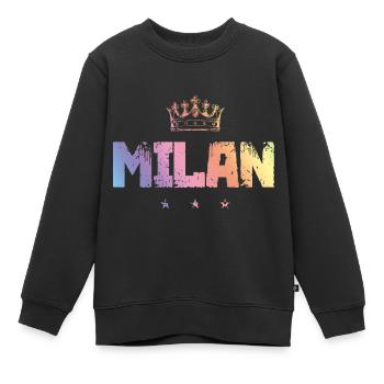 Milan - Kinder Premium Organic Sweatshirt - Schwarz - Vorne - AI Model Kid Female (0cm)