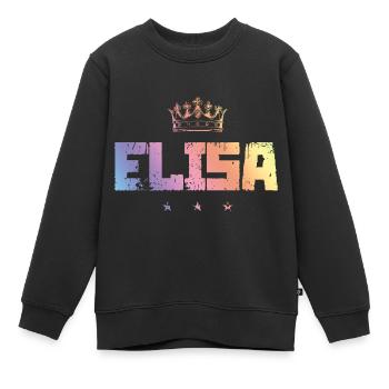 Elisa - Kinder Premium Organic Sweatshirt - Schwarz - Vorne - AI Model Kid Female (0cm)