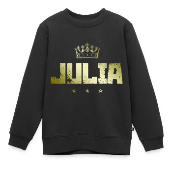 Julia - Kinder Premium Organic Sweatshirt - Schwarz - Vorne - AI Model Kid Female (0cm)
