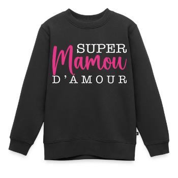 Super Mamou D'amour - Sweat Premium enfant bio - noir - Devant - AI Model Kid Female (0cm)