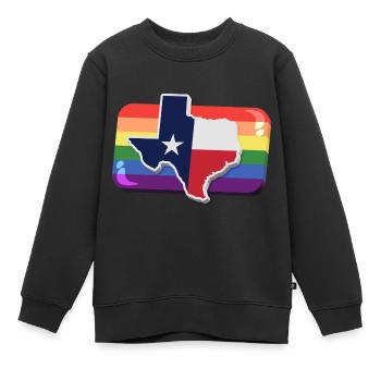 Conception de carte du Texas pour les fiers LGBT Plus Texans - Sweat Premium enfant bio - noir - Devant - AI Model Kid Female (0cm)