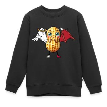 Erdnuss Engel Teufel Erdnuss okkult spirituell - Kinder Premium Organic Sweatshirt - Schwarz - Vorne - AI Model Kid Female (0cm)