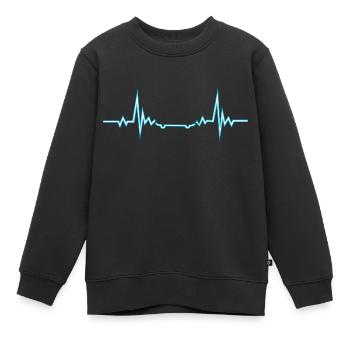 Heartline skateboard néon - Sweat Premium enfant bio - noir - Devant - AI Model Kid Female (0cm)