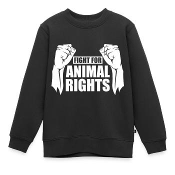 FIGHT FOR ANIMAL RIGHTS - Kinder Premium Organic Sweatshirt - Schwarz - Vorne - AI Model Kid Female (0cm)