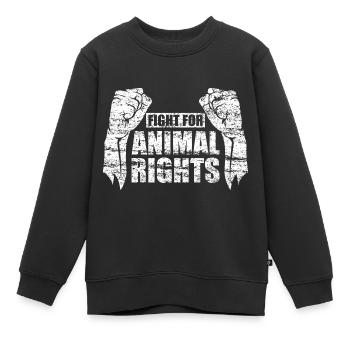 FIGHT FOR ANIMAL RIGHTS - Kinder Premium Organic Sweatshirt - Schwarz - Vorne - AI Model Kid Female (0cm)