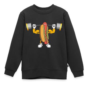 Musculation Hot Dog Fitness Workout Gym - Sweat Premium enfant bio - noir - Devant - AI Model Kid Female (0cm)