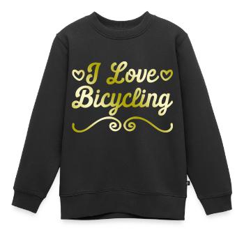 Ich Liebe Fahrradfahren - Kinder Premium Organic Sweatshirt - Schwarz - Vorne - AI Model Kid Female (0cm)