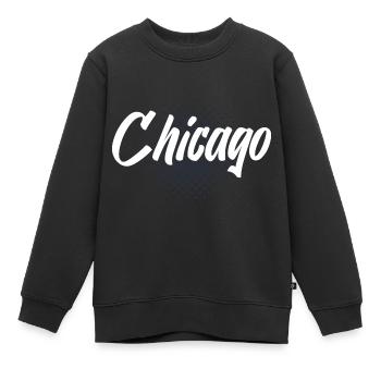 Chicago - Sweat Premium enfant bio - noir - Devant - AI Model Kid Female (0cm)