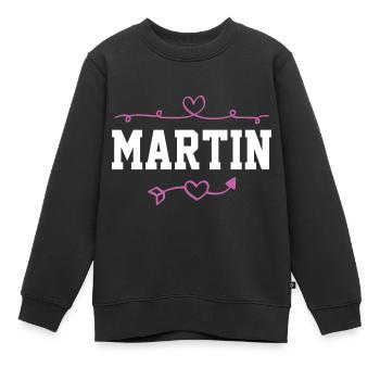Martin - Sweat Premium enfant bio - noir - Devant - AI Model Kid Female (0cm)