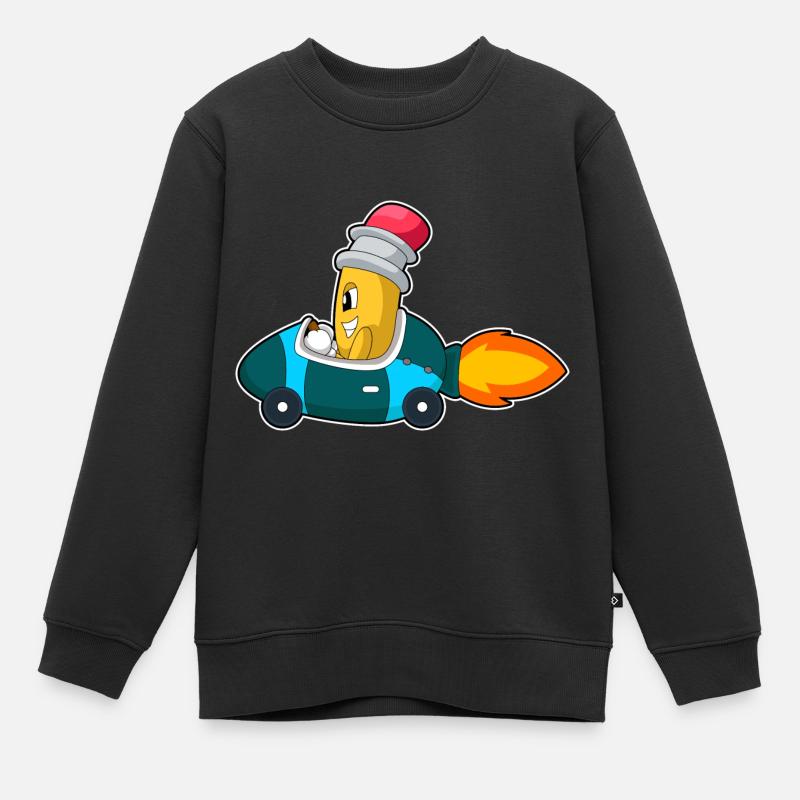 Bleistift Auto - Kinder Premium Organic Sweatshirt - Schwarz